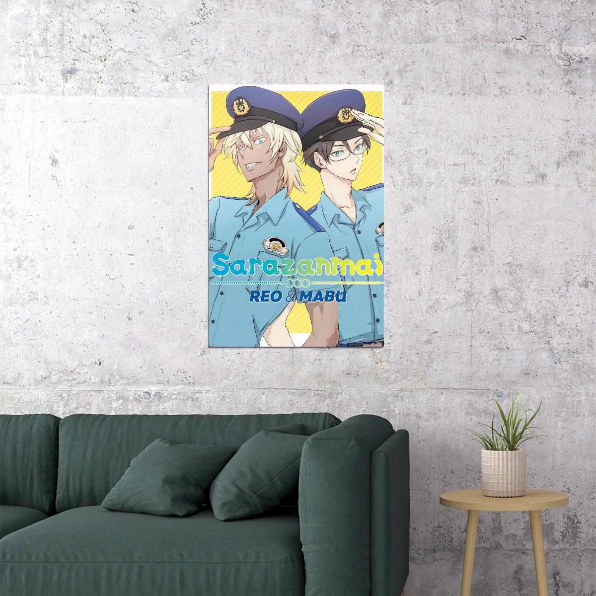 Sarazanmai Anime Poster Reo and Mabu Print Japanese Manga Wall Art BL Couple Anime Artwork
