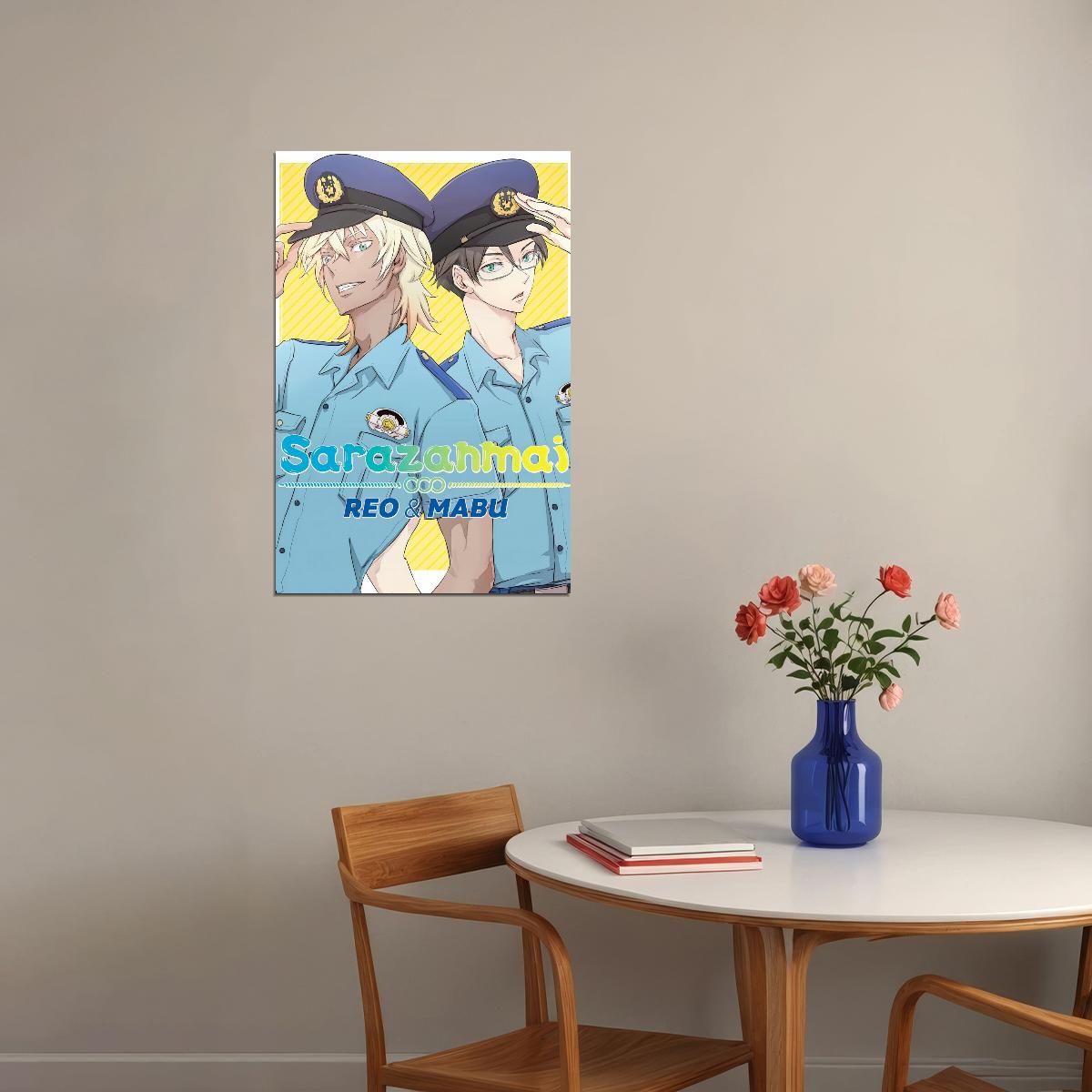 Sarazanmai Anime Poster Reo and Mabu Print Japanese Manga Wall Art BL Couple Anime Artwork