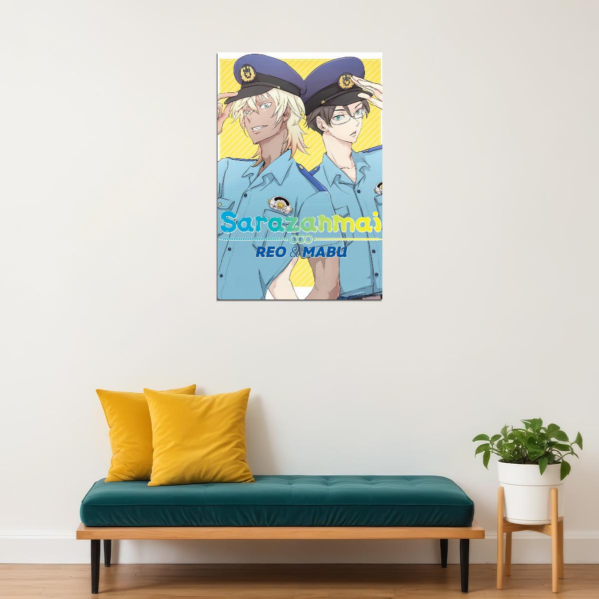 Sarazanmai Anime Poster Reo and Mabu Print Japanese Manga Wall Art BL Couple Anime Artwork