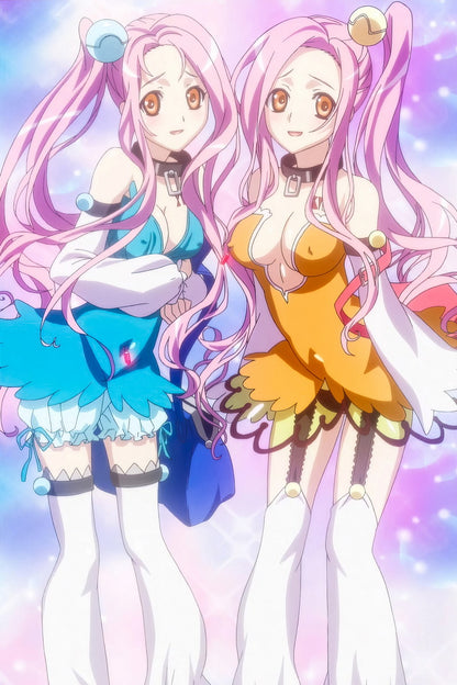 Seikon no Qwaser Anime Poster Eva Q and Eva R Print Japanese Manga Wall Art Magical Sexy Girls Artwork