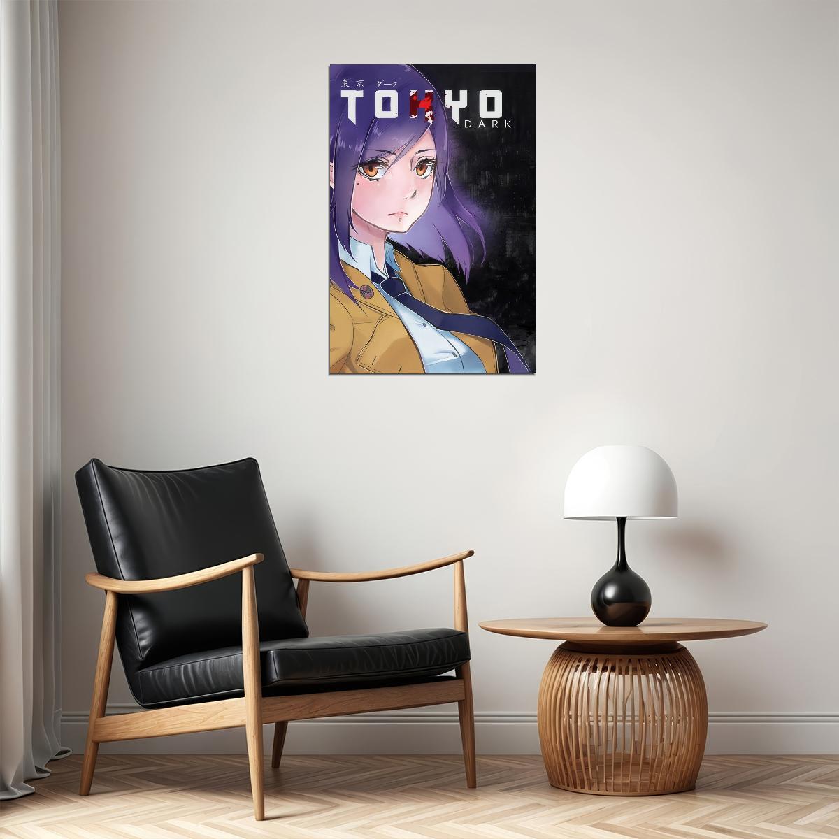 Tokyo Dark Visual Novel Poster Anime Print Japanese Manga Wall Art Gaming Girl Art