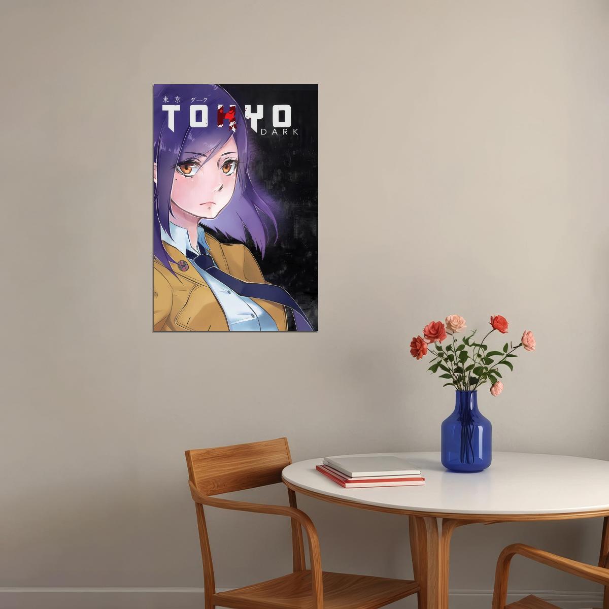 Tokyo Dark Visual Novel Poster Anime Print Japanese Manga Wall Art Gaming Girl Art