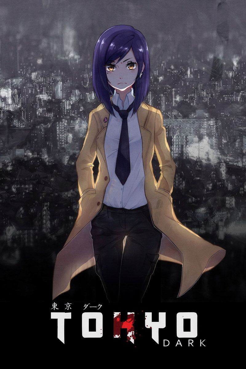 Tokyo Dark Poster Detective Adventure Game Art Japanese Manga Print Gaming Aesthetic - xonomax