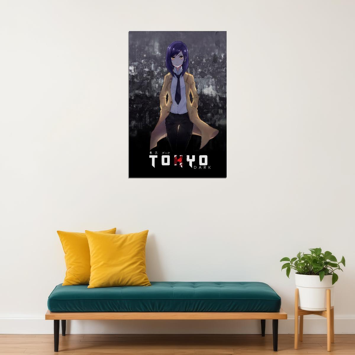 Tokyo Dark Poster Detective Adventure Game Art Japanese Manga Print Gaming Aesthetic - xonomax