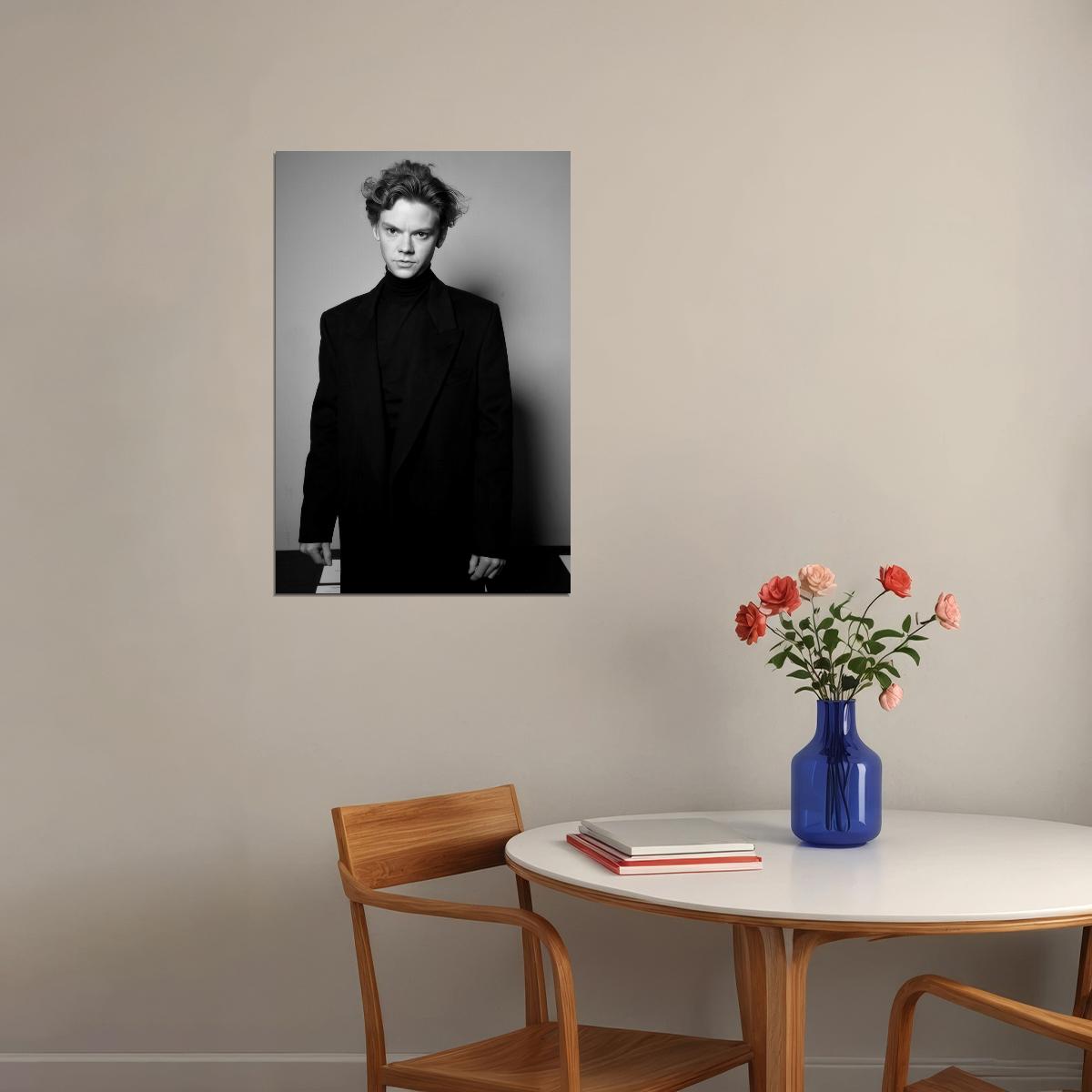 Thomas Brodie-Sangster Celebrity Posters for Room Aesthetic Famous Actor Black and White Photo Print Wall Art - xonomax