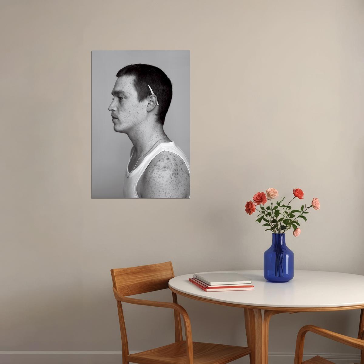 Caleb Landry Jones Celebrity Posters for Room Aesthetic Famous Actor Black and White Photo Print Wall Art - xonomax