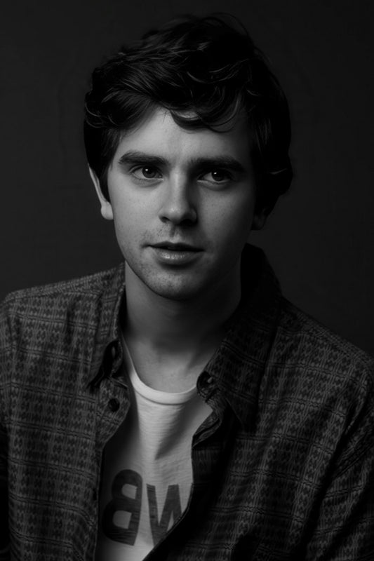 Freddie Highmore Celebrity Posters for Room Aesthetic Famous Actor Black and White Photo Print Wall Art - xonomax