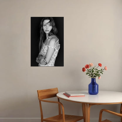 Mia Goth Celebrity Posters for Room Aesthetic Famous Actress Black and White Photo Print Wall Art - xonomax