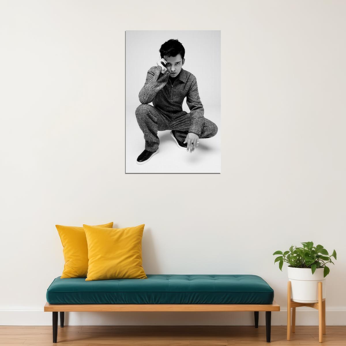 Asa Butterfield Celebrity Posters for Room Aesthetic Famous Actor Black and White Photo Print Wall Art - xonomax