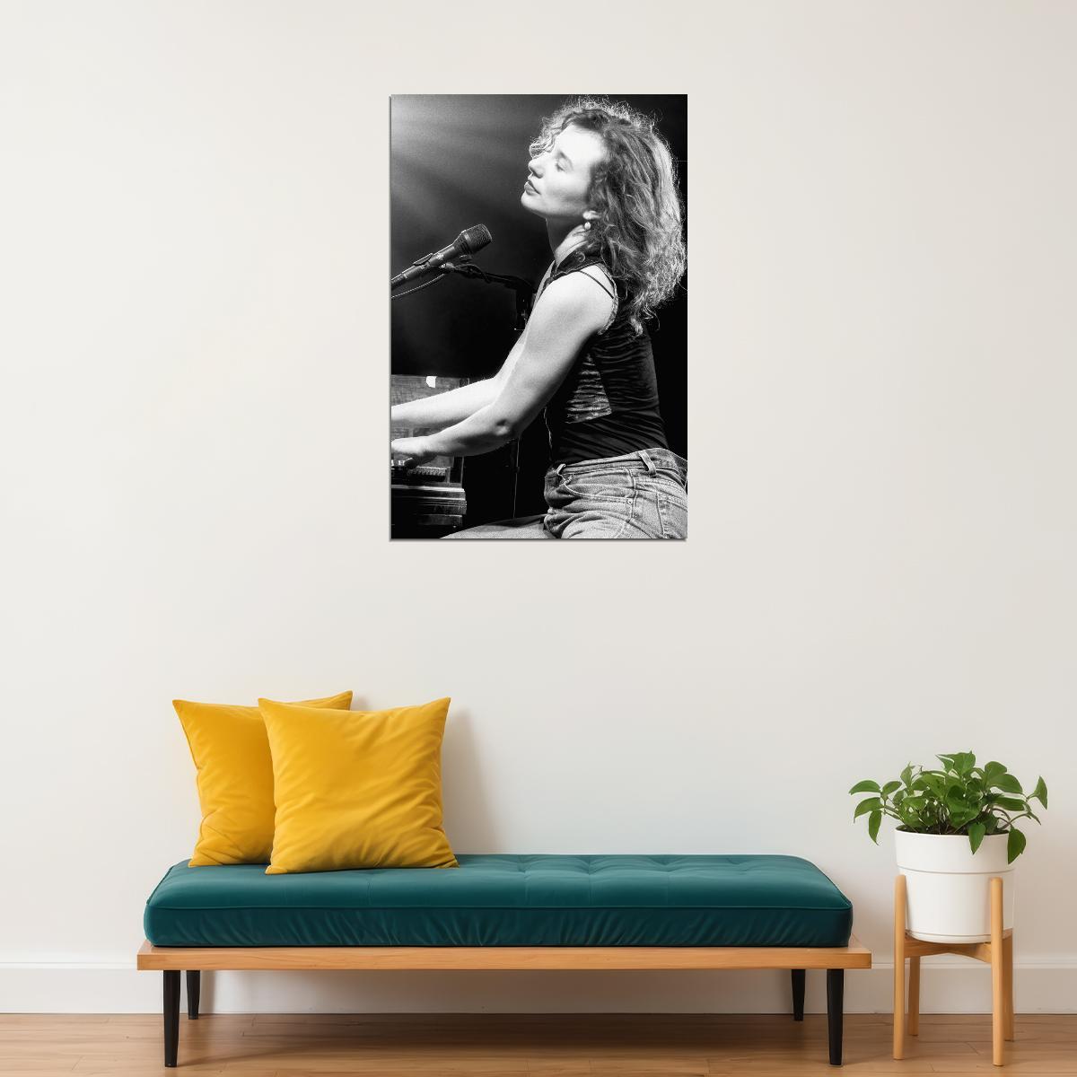 Young Tori Amos on Concert Live Poster for Room Aesthetic Black and White Celebrity Photo Print 90s Grunge Room Decor - xonomax