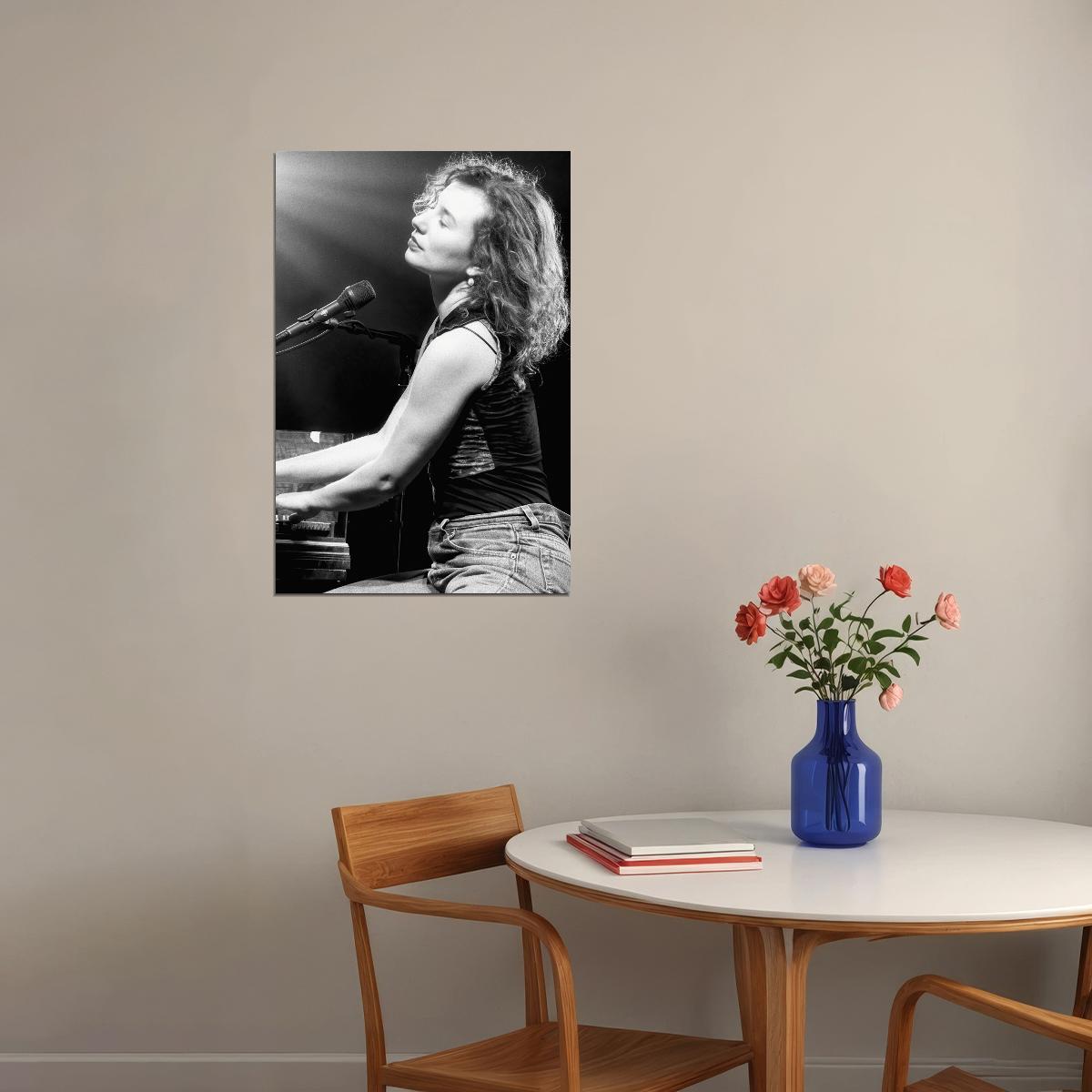 Young Tori Amos on Concert Live Poster for Room Aesthetic Black and White Celebrity Photo Print 90s Grunge Room Decor - xonomax