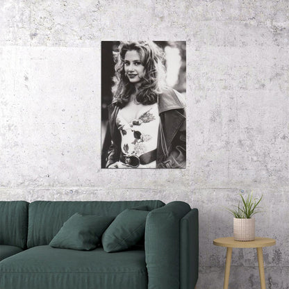 Young Mira Sorvino Poster for Room Aesthetic Black and White Celebrity Photo Print - xonomax