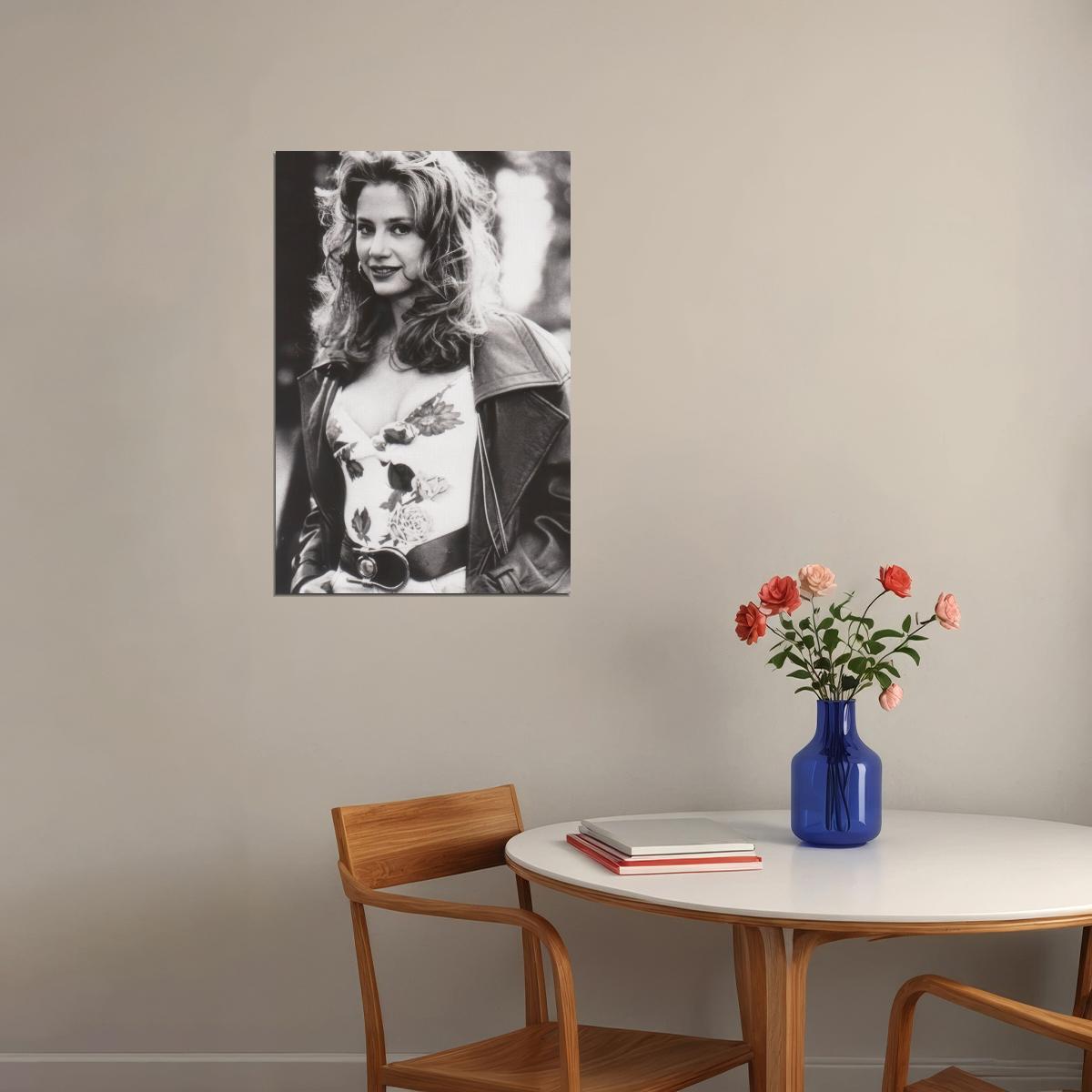 Young Mira Sorvino Poster for Room Aesthetic Black and White Celebrity Photo Print - xonomax