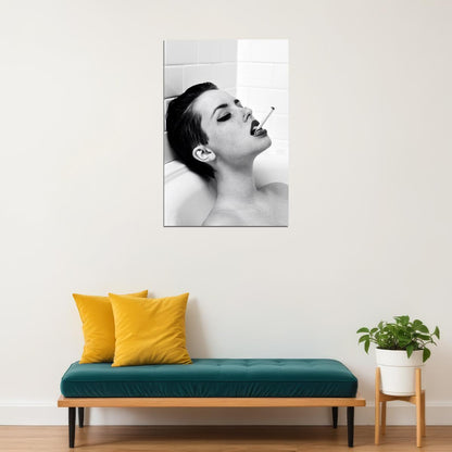 Fairuza Balk Smoking Poster for Room Aesthetic Black and White Celebrity Photo Print Grunge Room Decor - xonomax