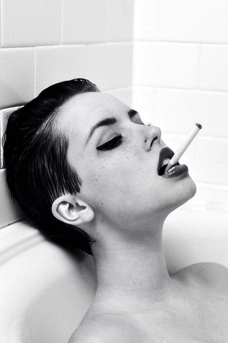 Fairuza Balk Smoking Poster for Room Aesthetic Black and White Celebrity Photo Print Grunge Room Decor - xonomax