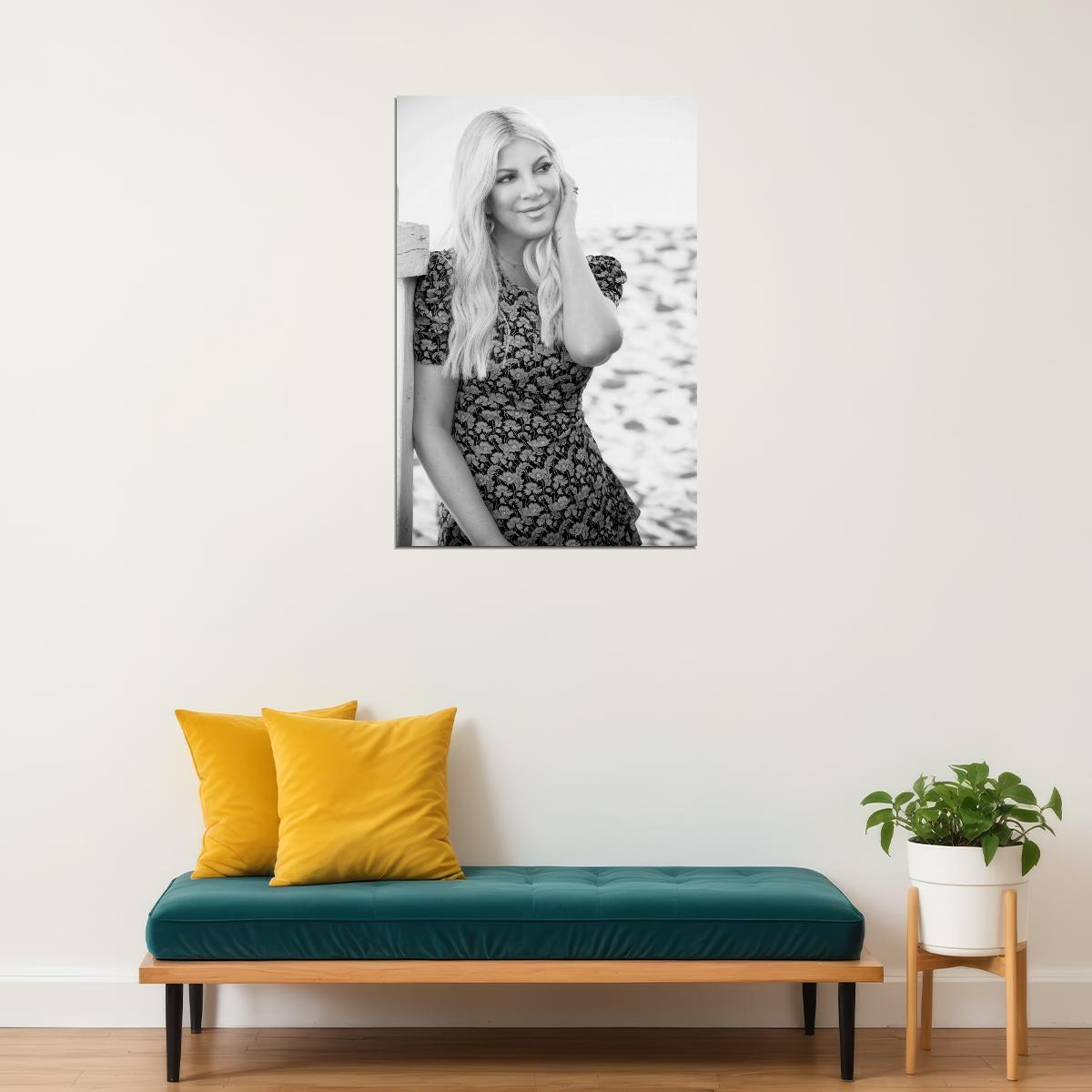 Tori Spelling Poster for Room Aesthetic Black and White Celebrity Photo Print - xonomax