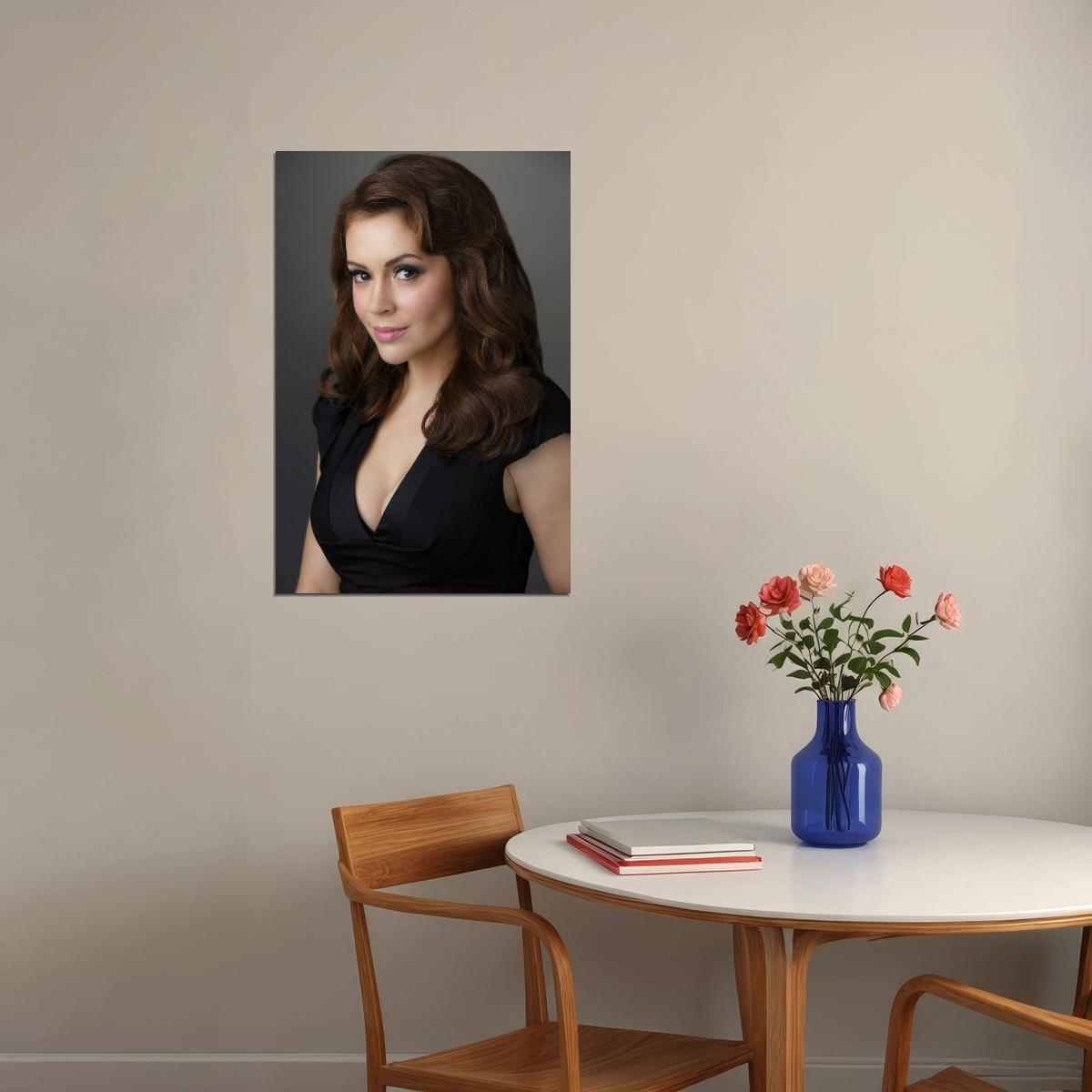 Alyssa Milano Poster for Room Aesthetic Celebrity Photo Print - xonomax
