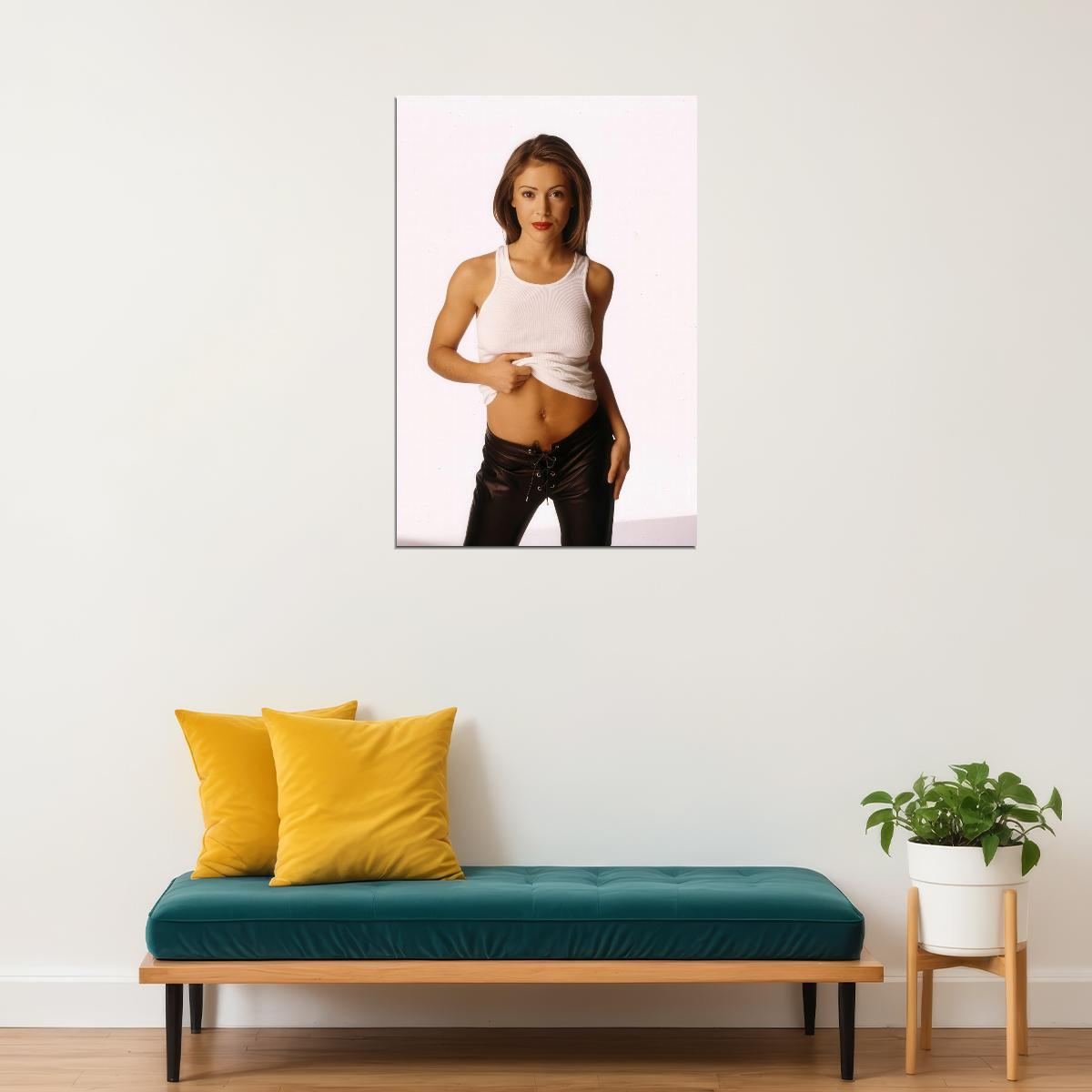 Alyssa Milano Poster for Room Aesthetic Celebrity Photo Print - xonomax