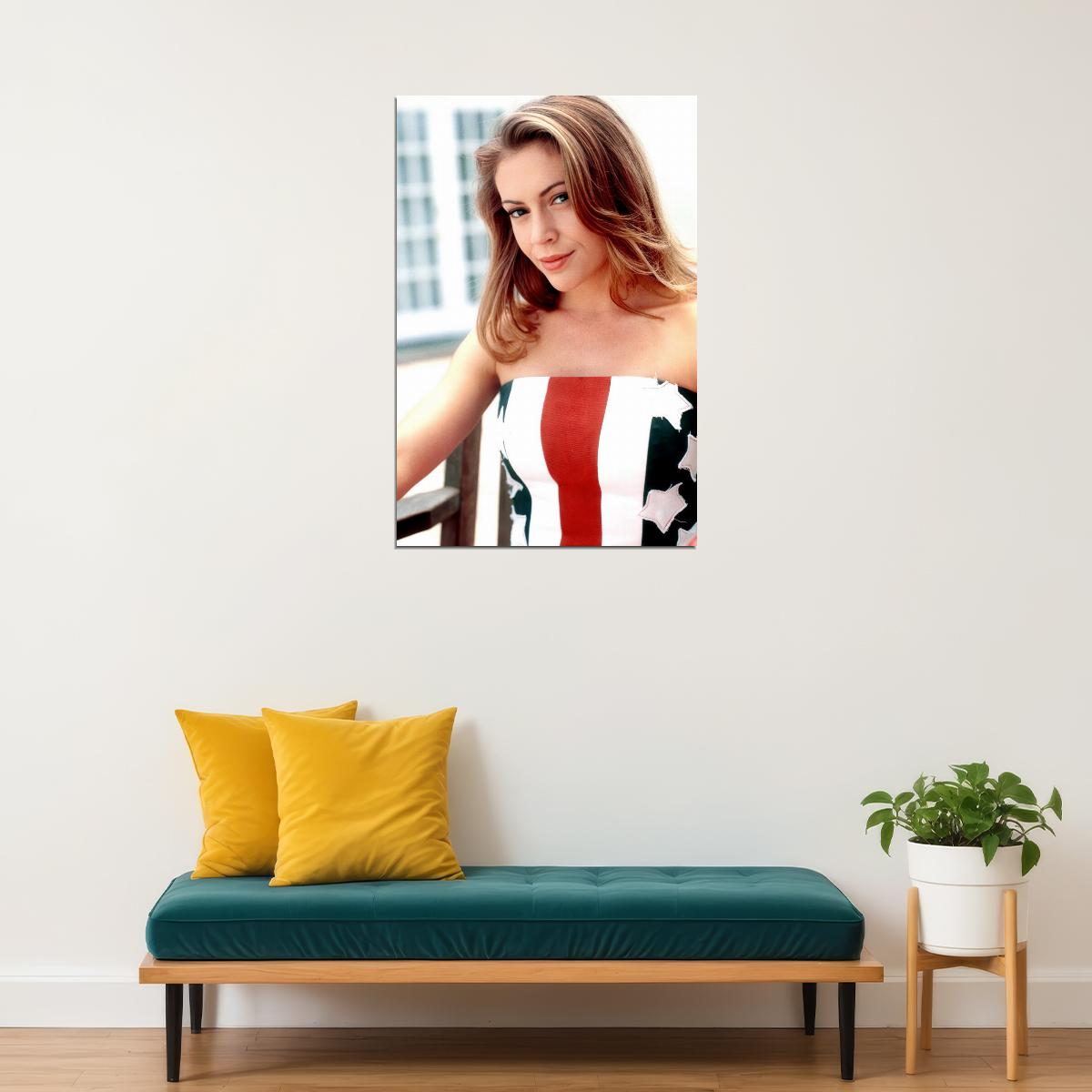 Alyssa Milano Iconic Y2k Poster for Room Aesthetic Celebrity Photo Print - xonomax