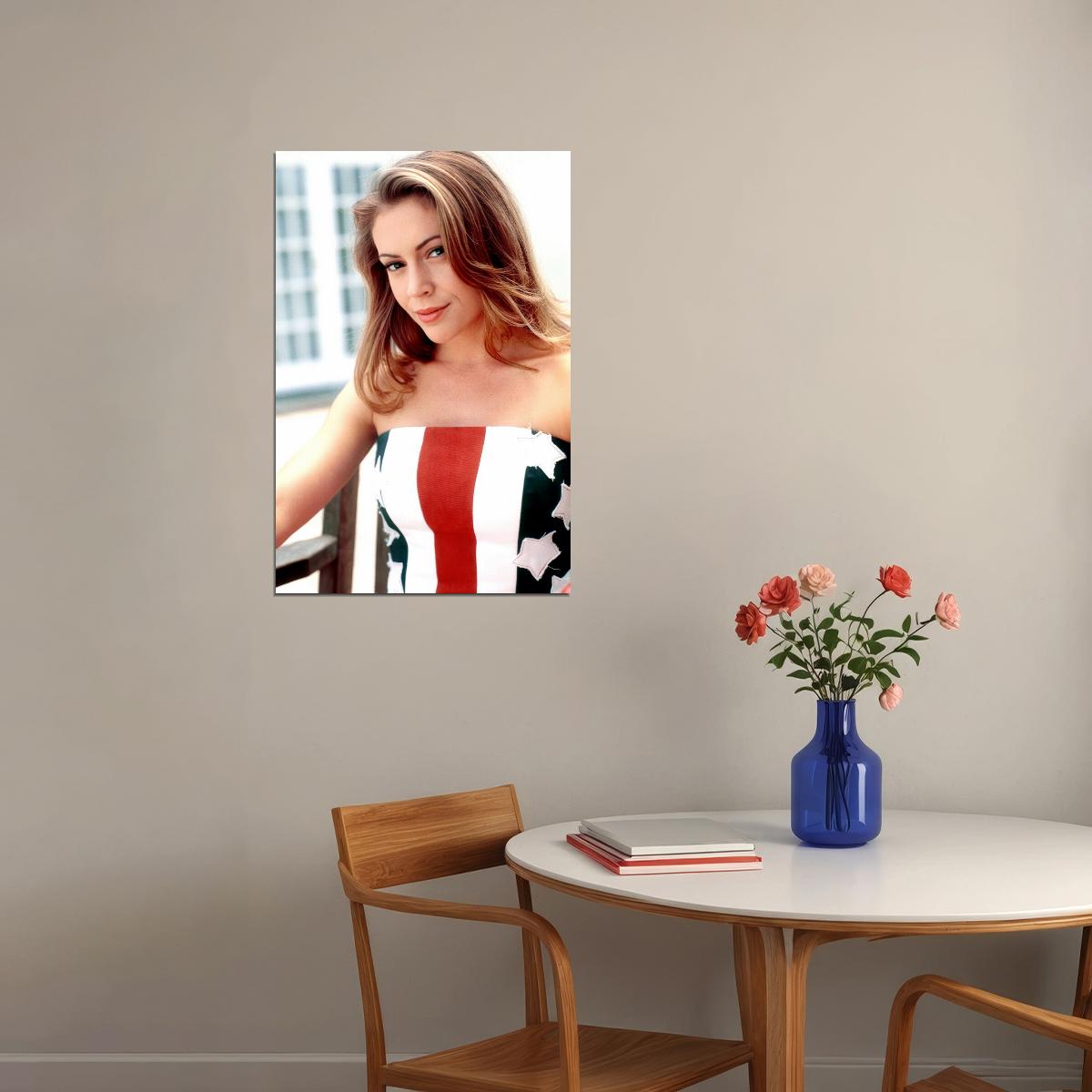 Alyssa Milano Iconic Y2k Poster for Room Aesthetic Celebrity Photo Print - xonomax