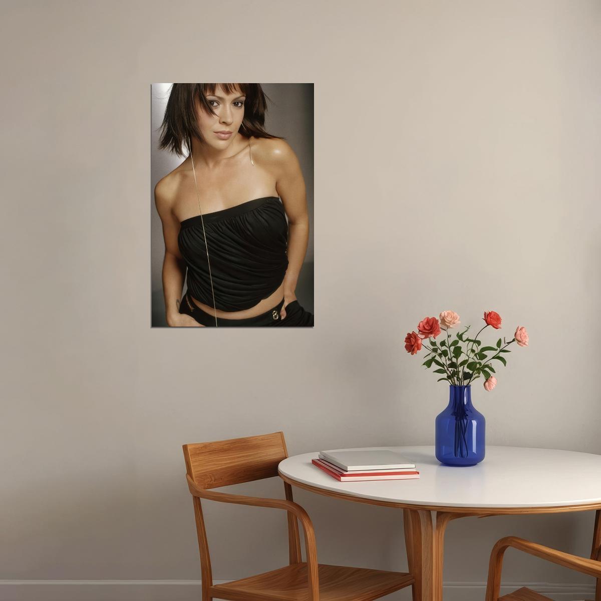 Alyssa Milano Poster for Room Aesthetic Celebrity Photo Print - xonomax