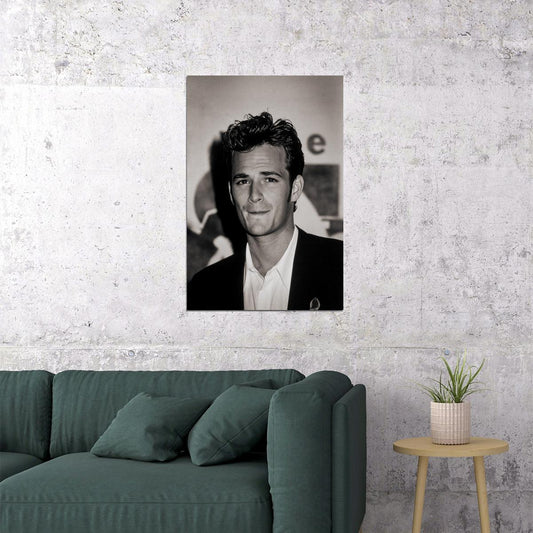 Luke Perry Poster for Room Aesthetic Black and White Celebrity Photo Print