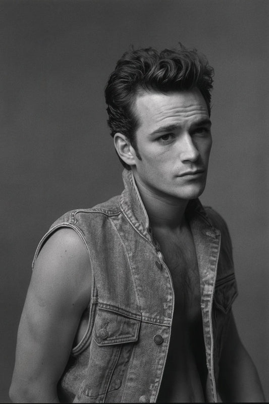 Luke Perry Poster for Room Aesthetic Black and White Celebrity Photo Print