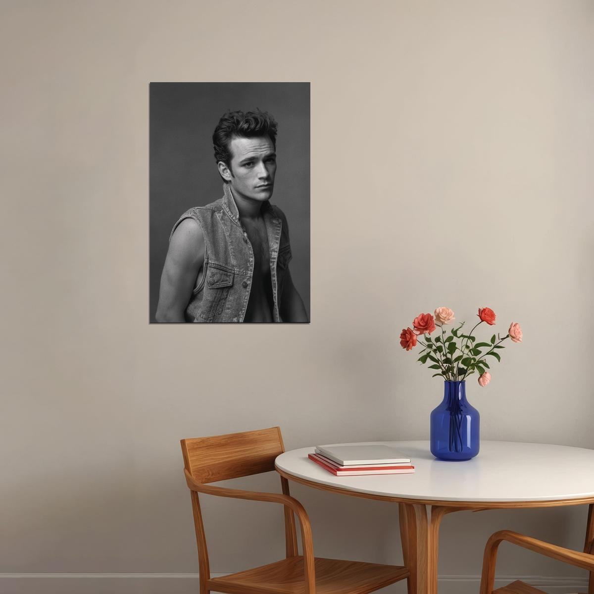 Luke Perry Poster for Room Aesthetic Black and White Celebrity Photo Print - xonomax
