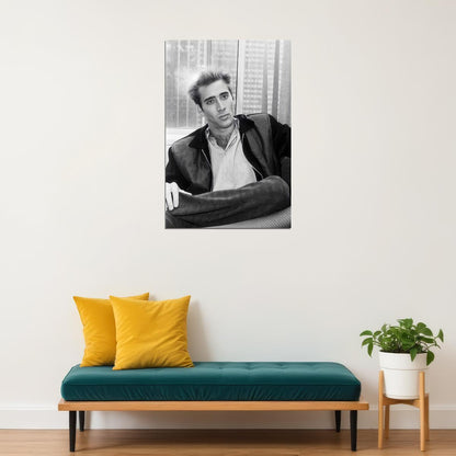 Nicolas Cage Poster for Room Aesthetic Black and White Celebrity Photo Print - xonomax