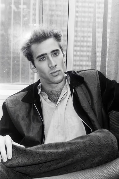 Nicolas Cage Poster for Room Aesthetic Black and White Celebrity Photo Print - xonomax