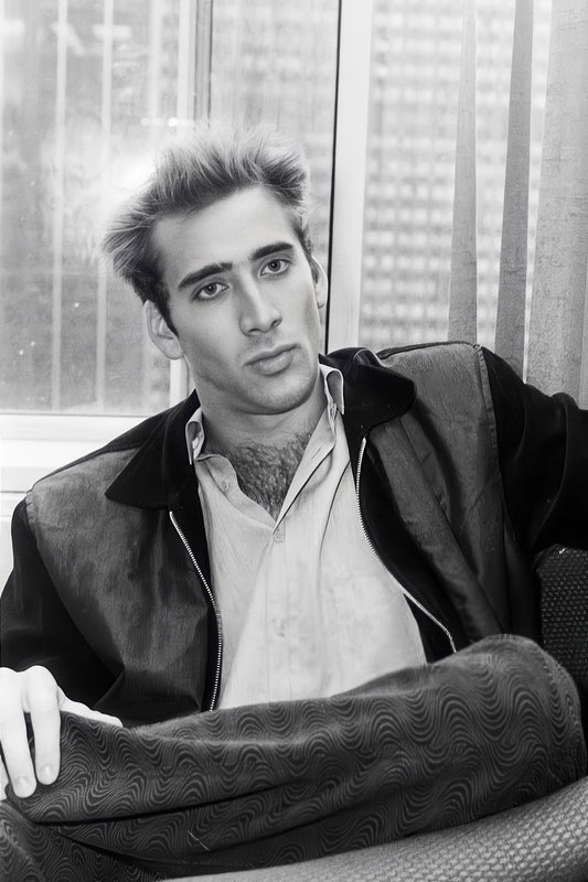 Nicolas Cage Poster for Room Aesthetic Black and White Celebrity Photo Print