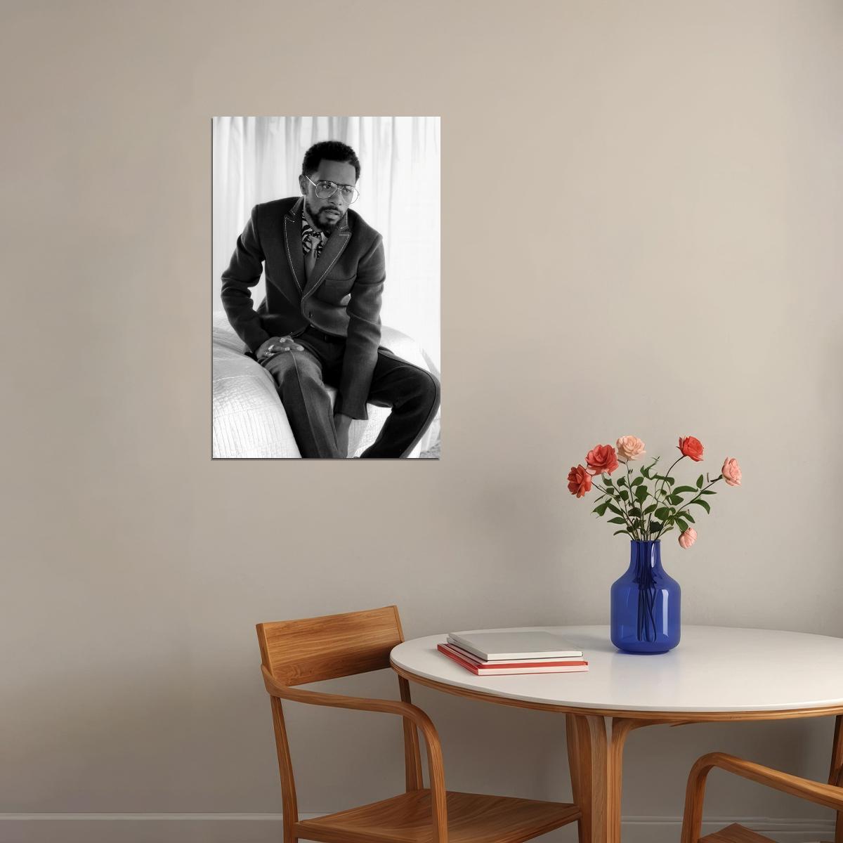 Lakeith Stanfield Poster for Room Aesthetic Black and White Celebrity Photo Print - xonomax