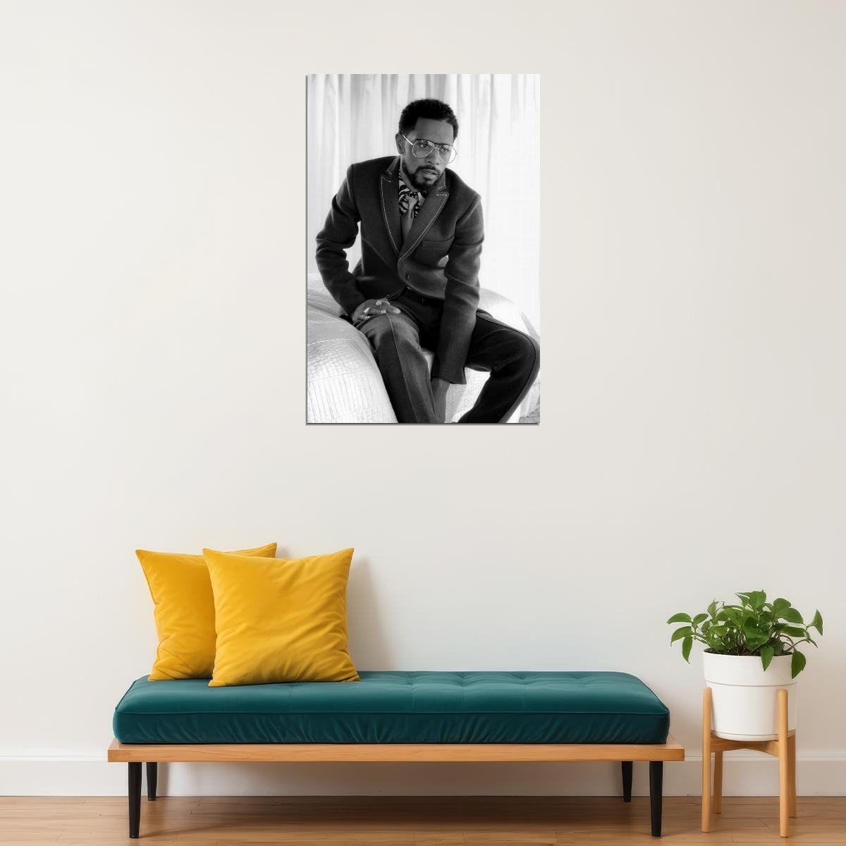 Lakeith Stanfield Poster for Room Aesthetic Black and White Celebrity Photo Print - xonomax
