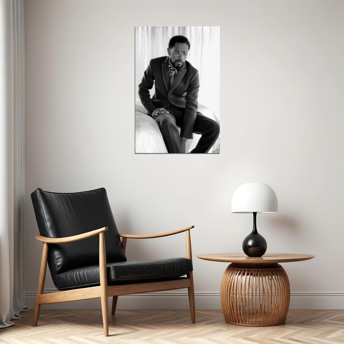 Lakeith Stanfield Poster for Room Aesthetic Black and White Celebrity Photo Print - xonomax