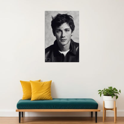 Logan Lerman Poster for Room Aesthetic Black and White Celebrity Photo Print - xonomax
