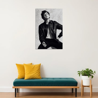 Logan Lerman Poster for Room Aesthetic Black and White Celebrity Photo Print - xonomax
