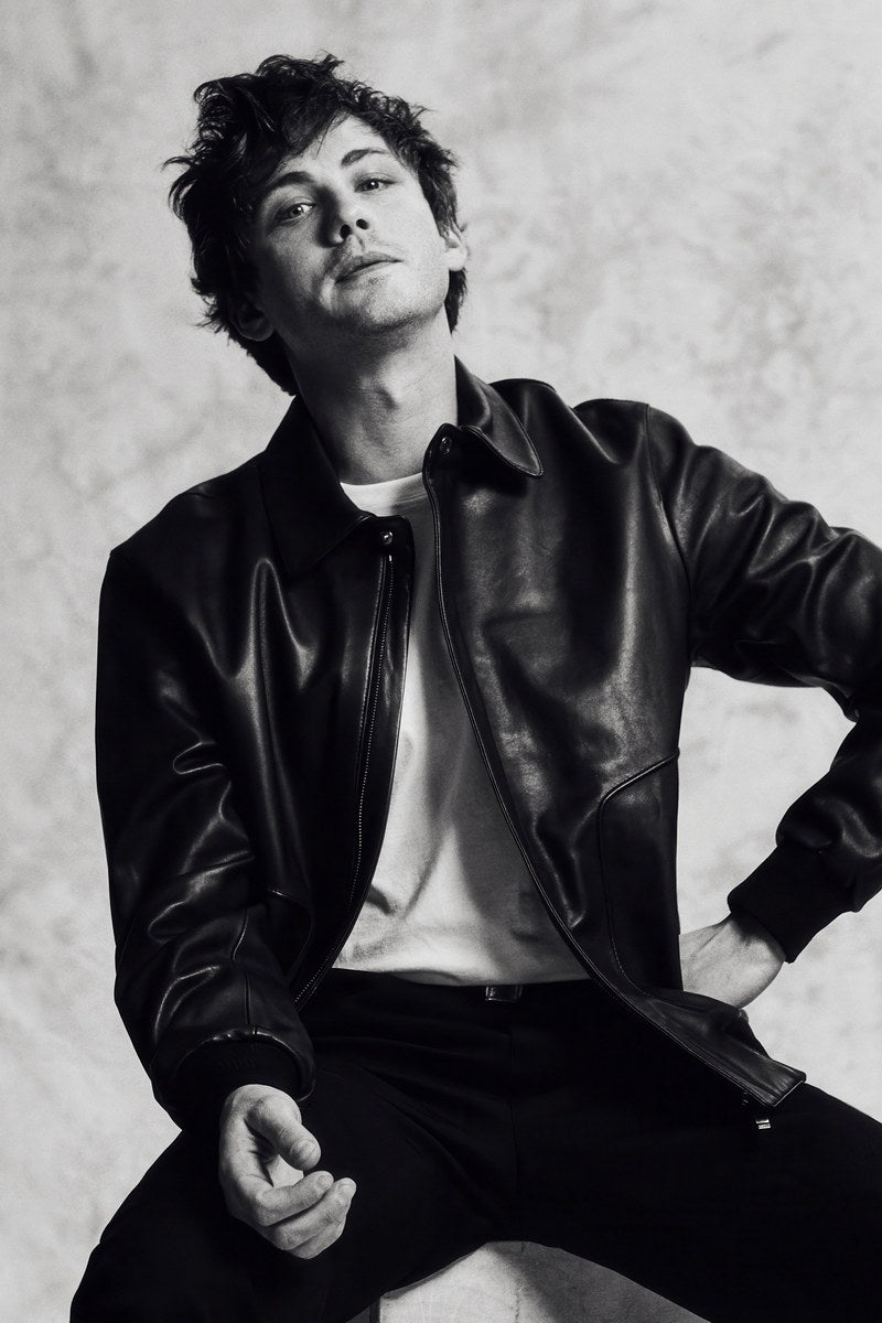 Logan Lerman Poster for Room Aesthetic Black and White Celebrity Photo Print - xonomax