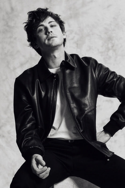 Logan Lerman Poster for Room Aesthetic Black and White Celebrity Photo Print - xonomax