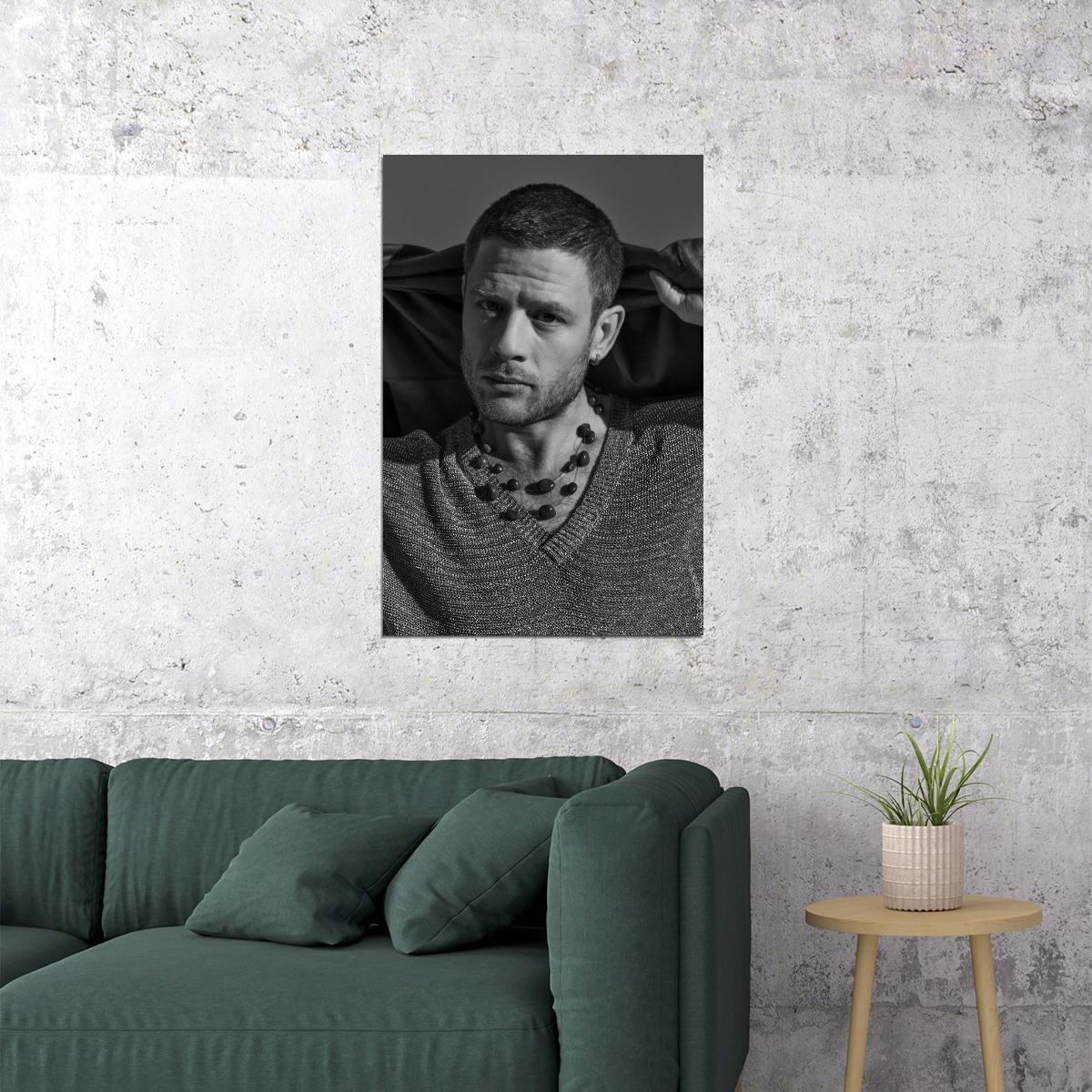 James Norton Poster for Room Aesthetic Black and White Celebrity Photo Print - xonomax