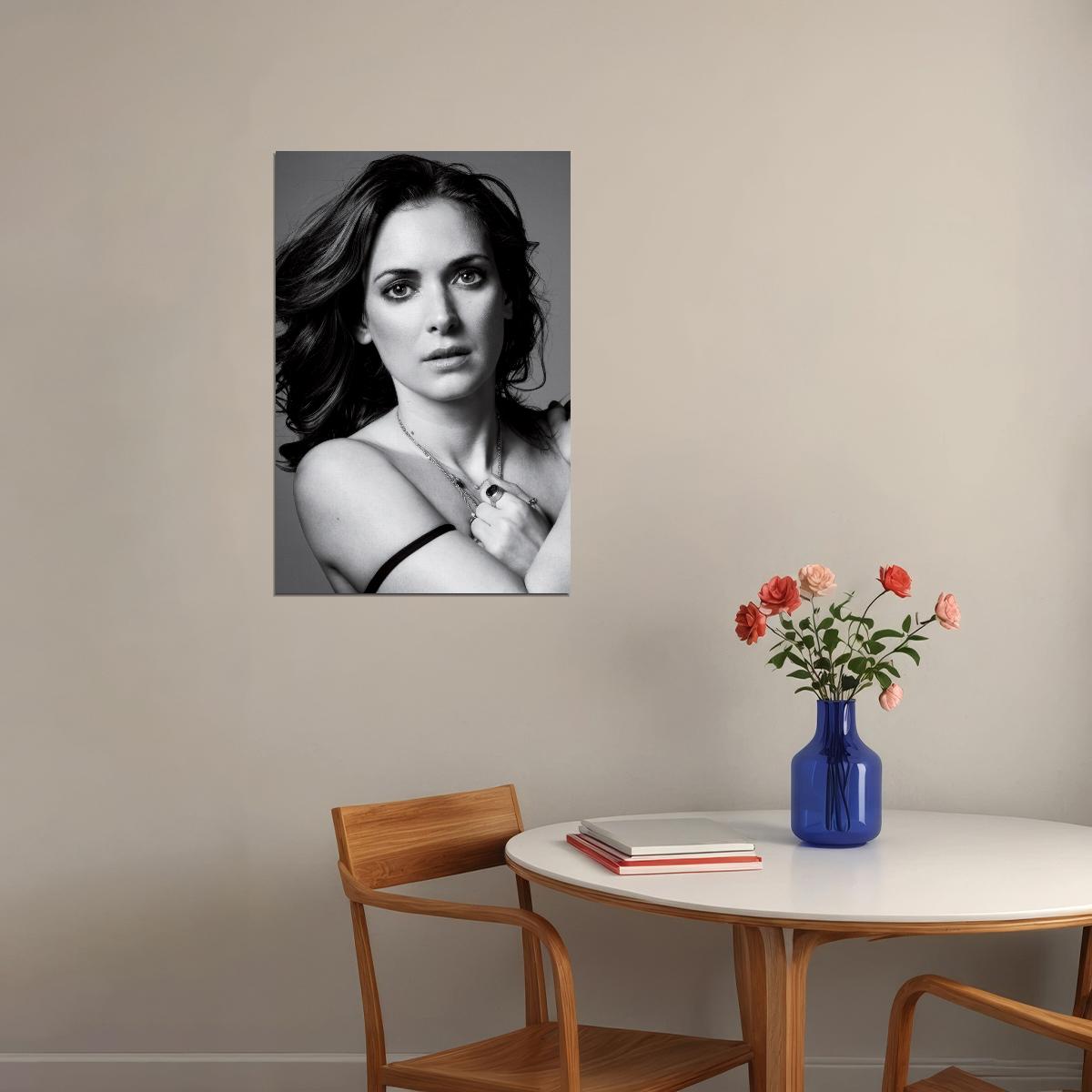 Winona Ryder Poster for Room Aesthetic Black and White Celebrity Photo Print - xonomax
