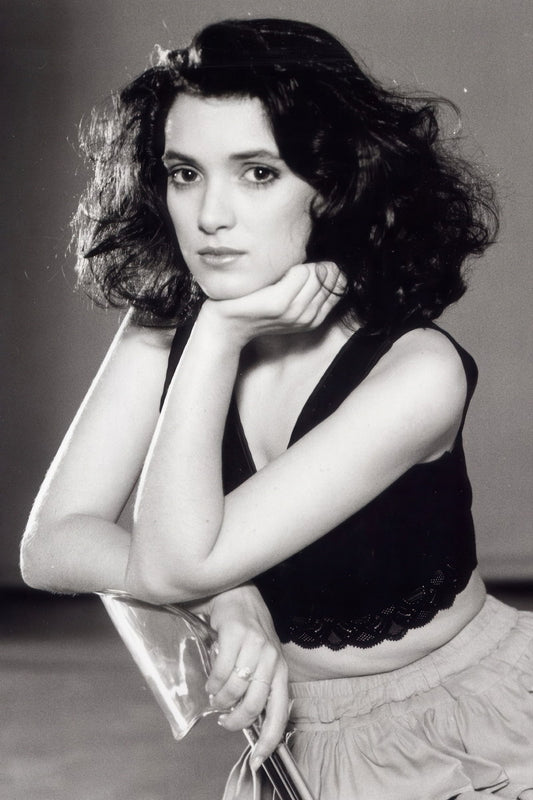 Winona Ryder Young Poster for Room Aesthetic Black and White Celebrity Photo Print Grunge Room Decor - xonomax