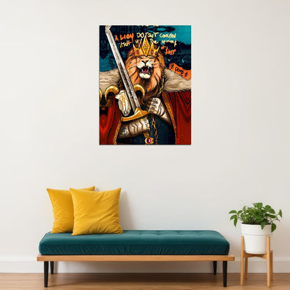 The Lion King: Majestic Ruler of the Savanna Animal Art Poster - xonomax