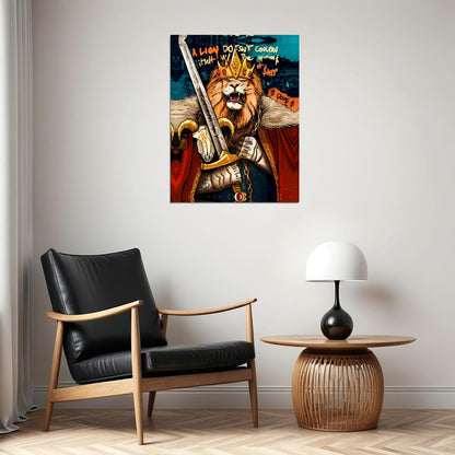 The Lion King: Majestic Ruler of the Savanna Animal Art Poster - xonomax