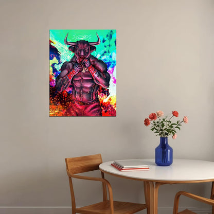 Born to Fight: A Boxer Bull Ready to Unleash His Fury Animal Art Poster - xonomax