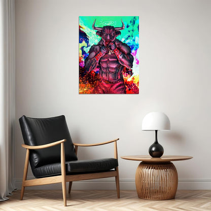 Born to Fight: A Boxer Bull Ready to Unleash His Fury Animal Art Poster - xonomax