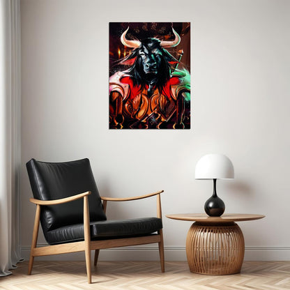 Mystic Bull Warrior Currency Fantasy Art Poster