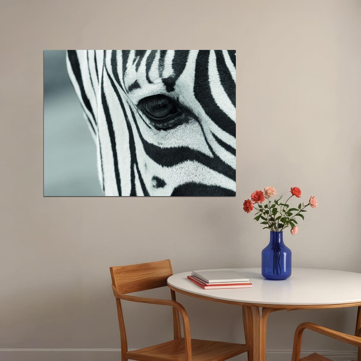Close-Up Zebra's Eye Animal Art Poster - xonomax