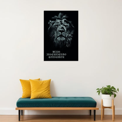Aliis Inserviendo Consumor Lion King Animal Art Poster Latin Timeless Quote - xonomax