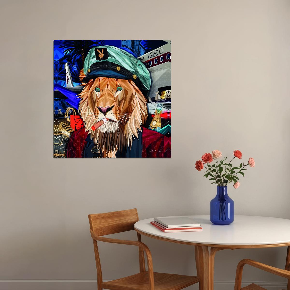 Eclectic Lion Journey Of Opulence Animal Art Poster - xonomax