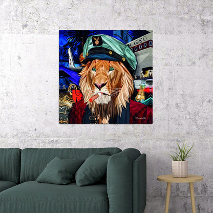 Eclectic Lion Journey Of Opulence Animal Art Poster - xonomax